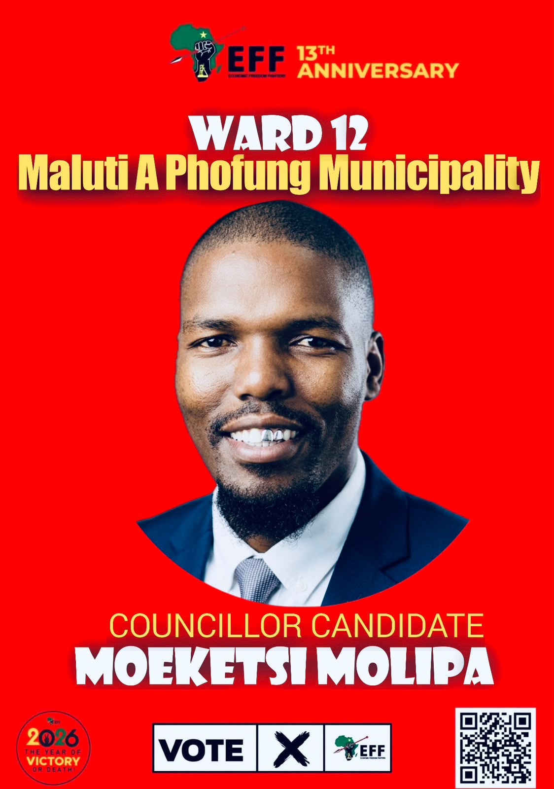 Moeketsi Molipa, councillor candidate for Ward 12 in Maluti-a-Phofung Local Municipality